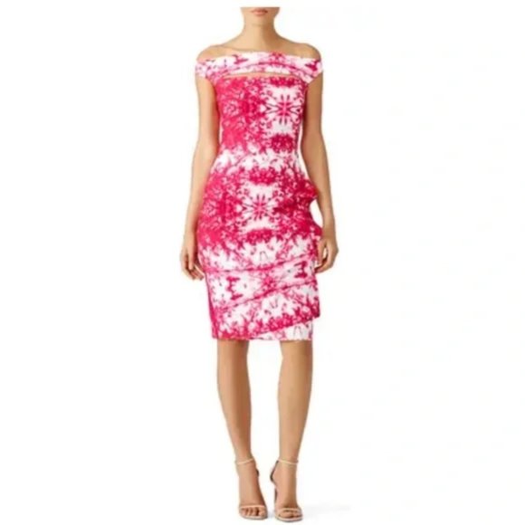 La Petite Robe di Chiara Boni Pink Melania Dress Cutout Off Shoulder Sheath - Picture 3 of 14